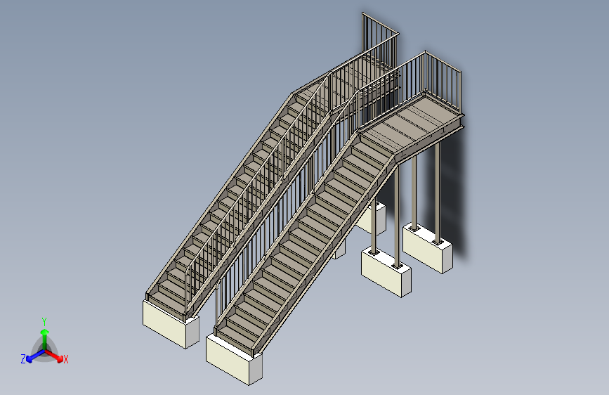 B2000089-双跑楼梯系统