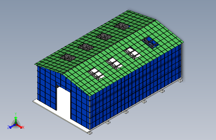 B2000147-38英尺 x 66英尺 x 20英尺 钢结构建筑