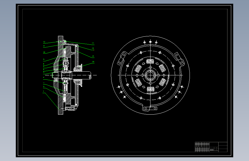 大众捷达的设计图膜片离合器cad图