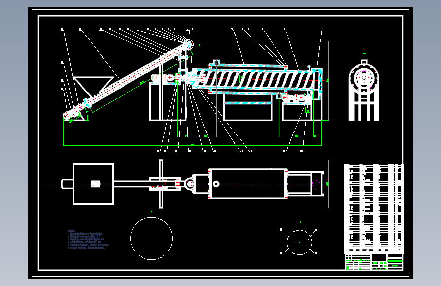 回转连续式生物质热解炭化设备CAD图纸1426833
