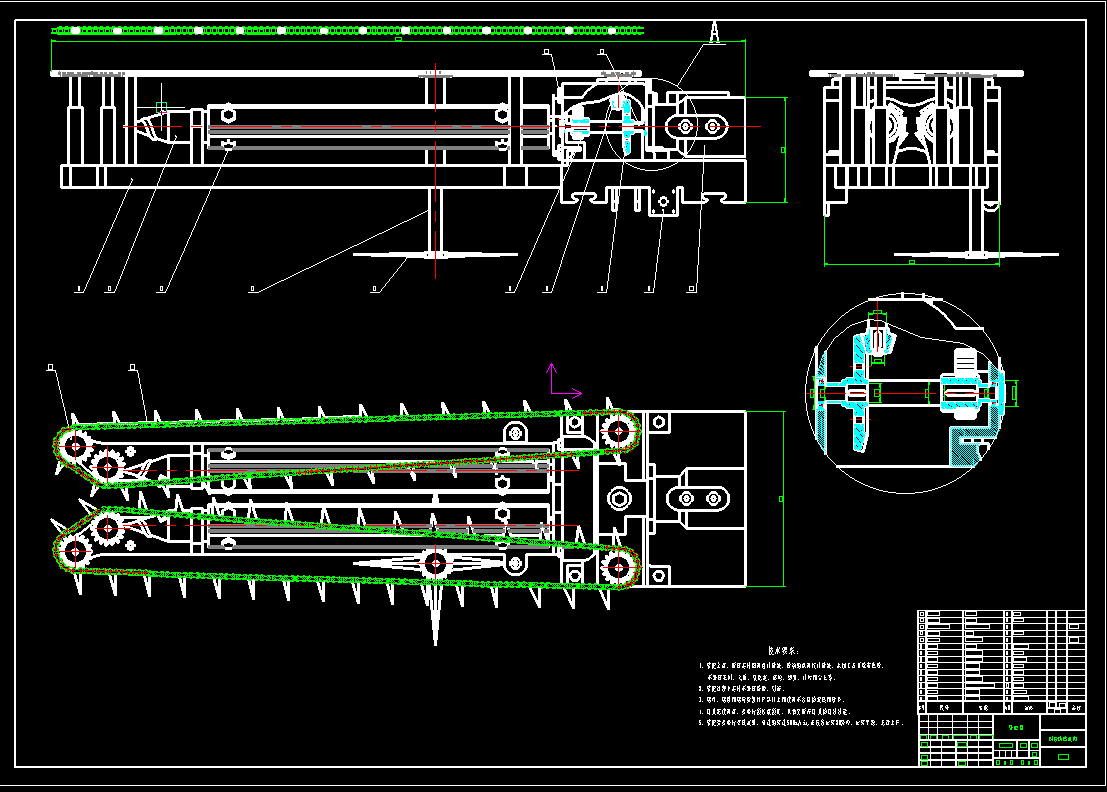 玉米收获机行距可调式割台设计691058