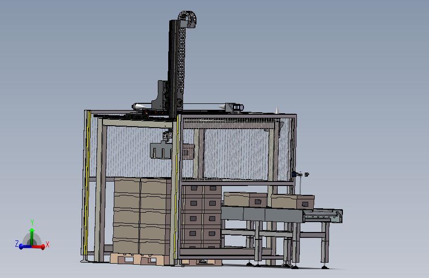 J52 三轴桁架码垛机进型包装盒码垛3D图纸 STP IGS格式