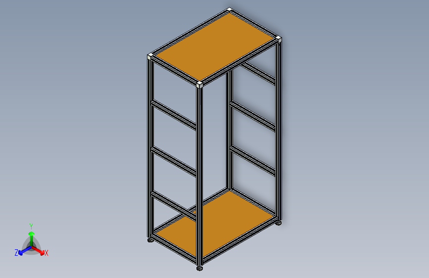 欧标 2020 型材胡桃木置物柜