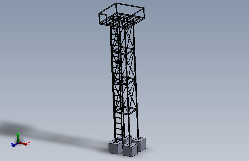 高位水箱钢结构支架 sw18