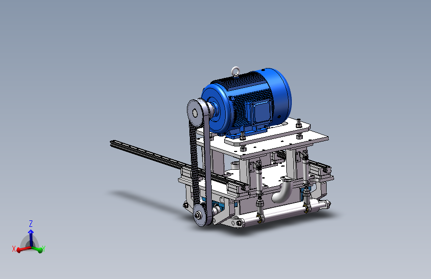 打磨磨辊总装三维图及CAD图纸