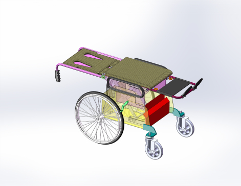 多功能轮椅三维SW模型+CAD图纸843214