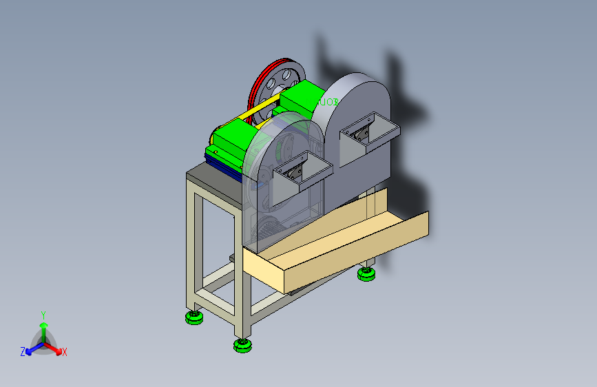 双轴木薯切片机三维proe模型733578