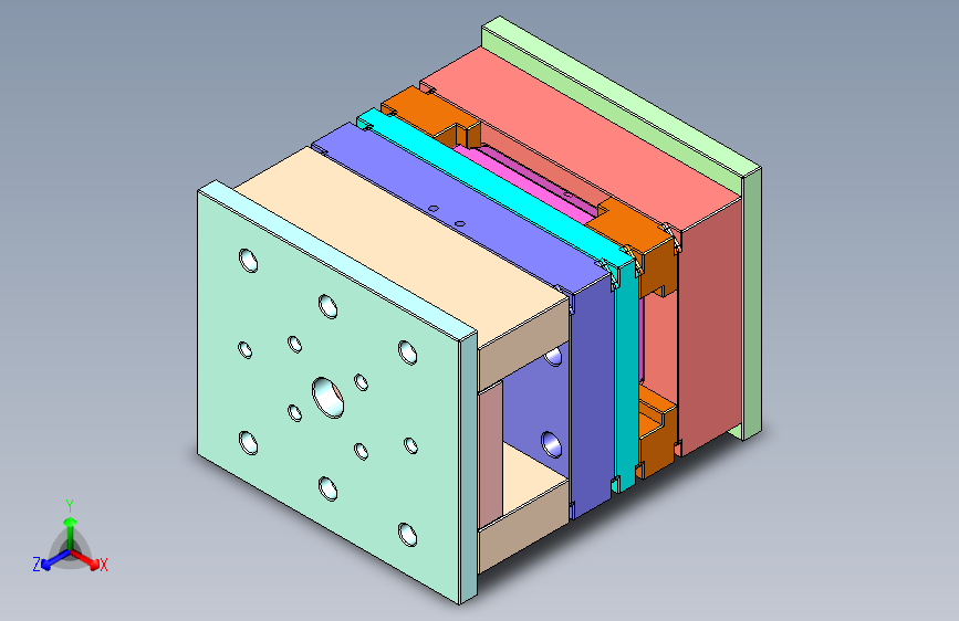四面浮雕水晶塑料盒注塑模具