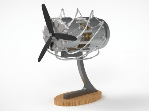 16缸斜盘斯特林发动机