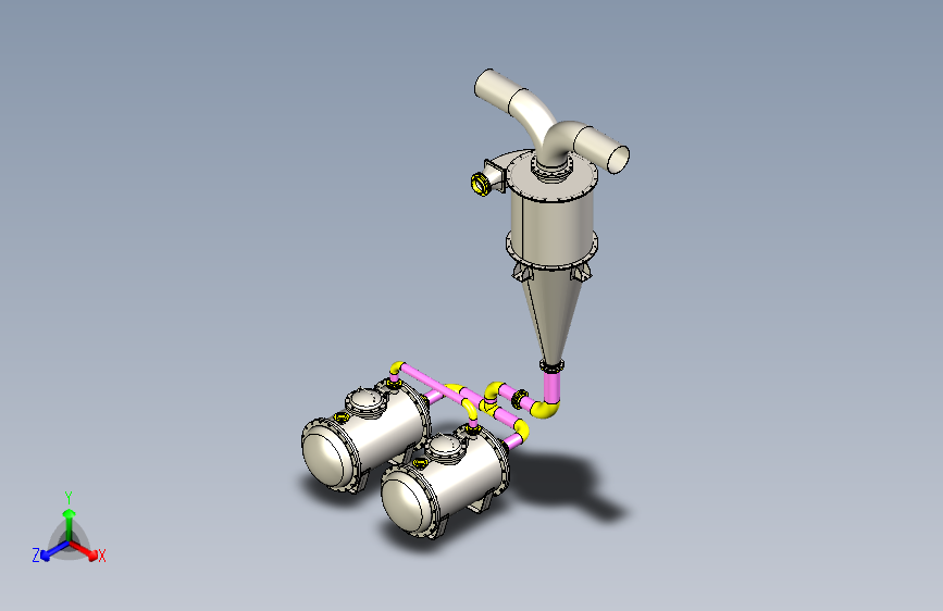 工业粉尘旋风分离收集系统1