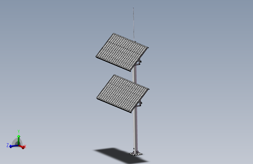 双层太阳能板立杆安装设计  sw  stp