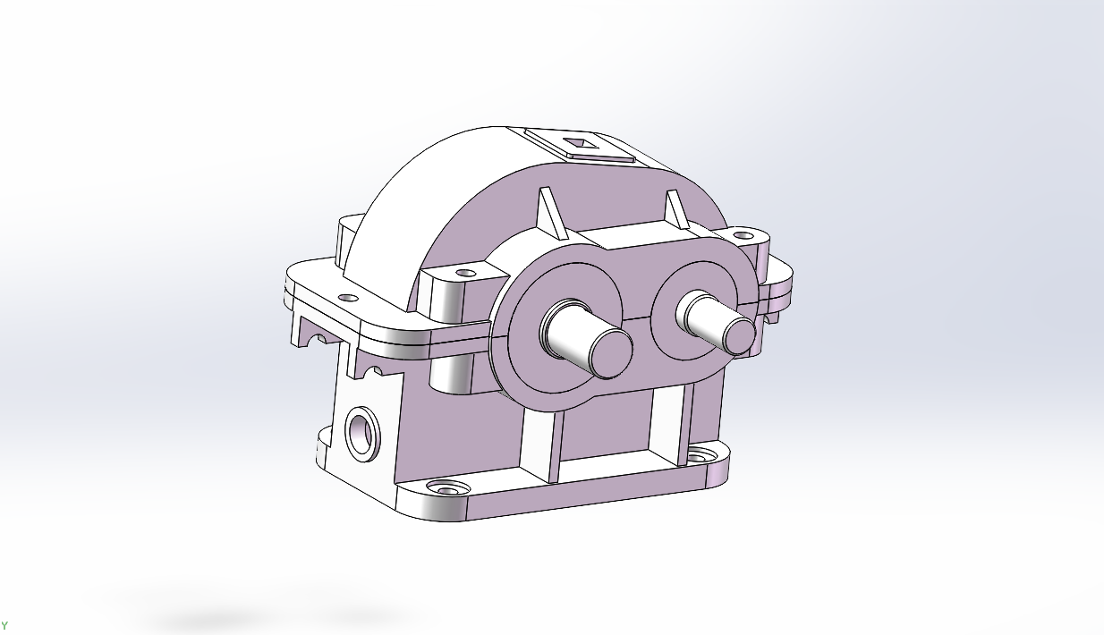 最简易一级圆柱减速箱