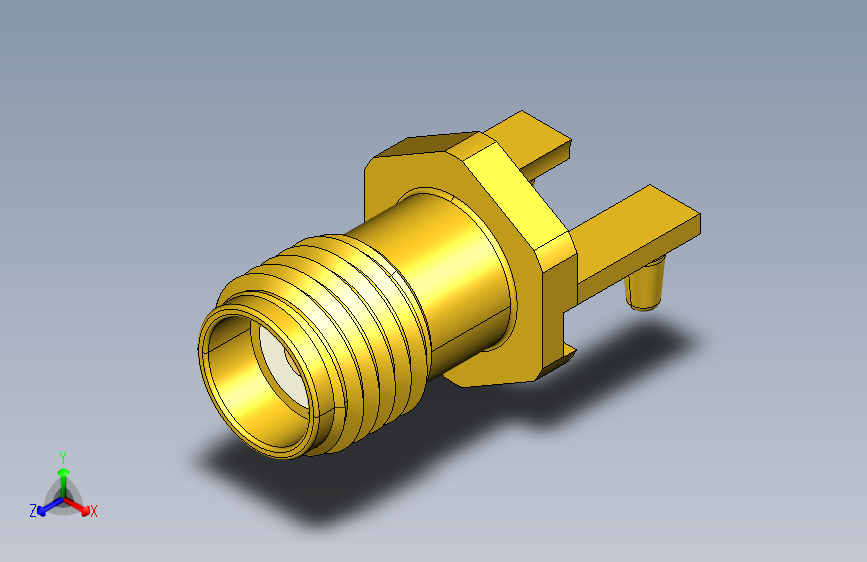 B2000697-SMA 母 PCB 边缘发射连接器，2 条腿