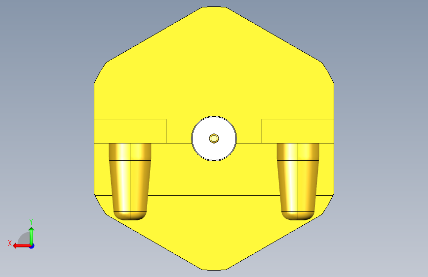 B2000700-2.92mm母板PCB边缘锁连接器,2腿 背面视图