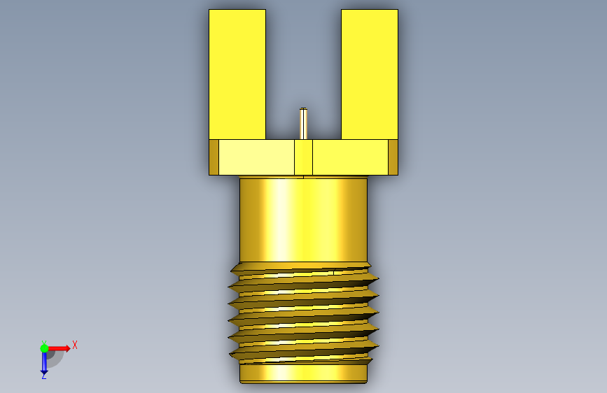 B2000700-2.92mm母板PCB边缘锁连接器,2腿 俯视图