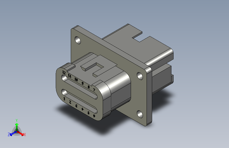 B2000706-DT04-12P-L01212针德式密封插座