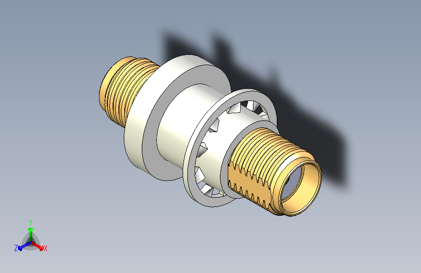 B2000719-隔离接地SMA母头转SMA母头穿墙式适配器