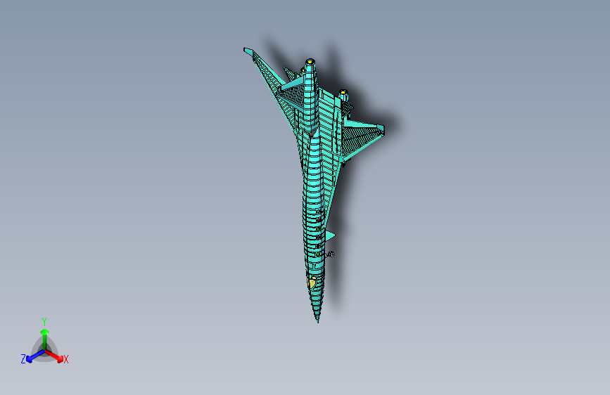 B3000659-湾流苏霍伊 S-21 商务超音速飞机实心组件模型