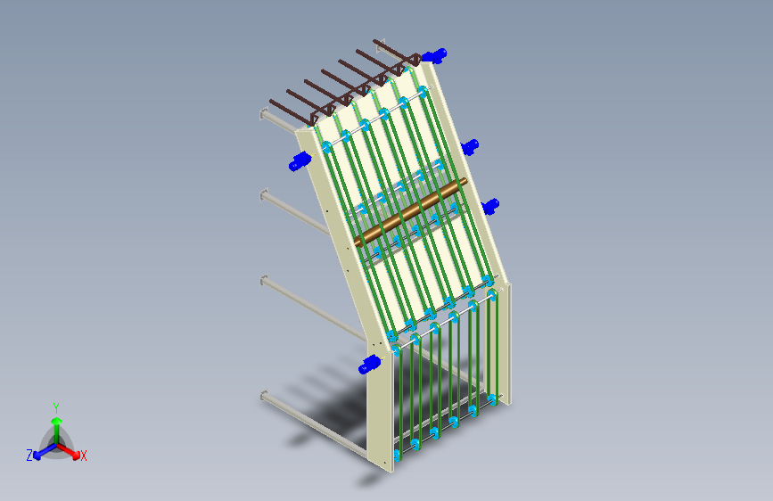 汽车冲压件倾斜式动力辊道输送机