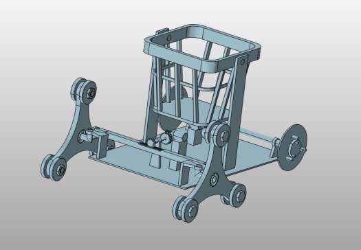 自动爬楼搬运小车设计-爬楼梯机器人【含三维二维说明书】