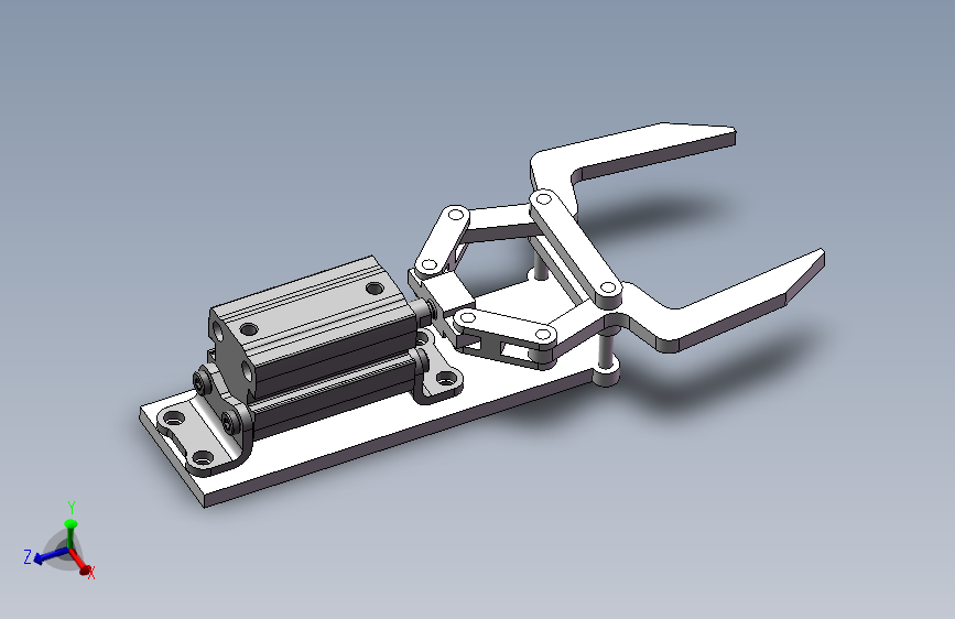 气动夹爪sw2020-带说明书和工程图和有限元分析和动画