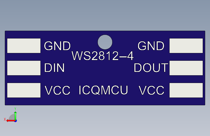 x显示灯WS2812-4icqmcu 背面视图