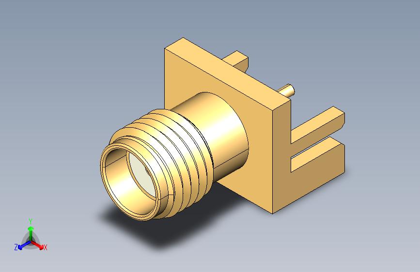B2000848-SMA 母 PCB 边缘发射连接器，.042 英寸 PCB 厚度