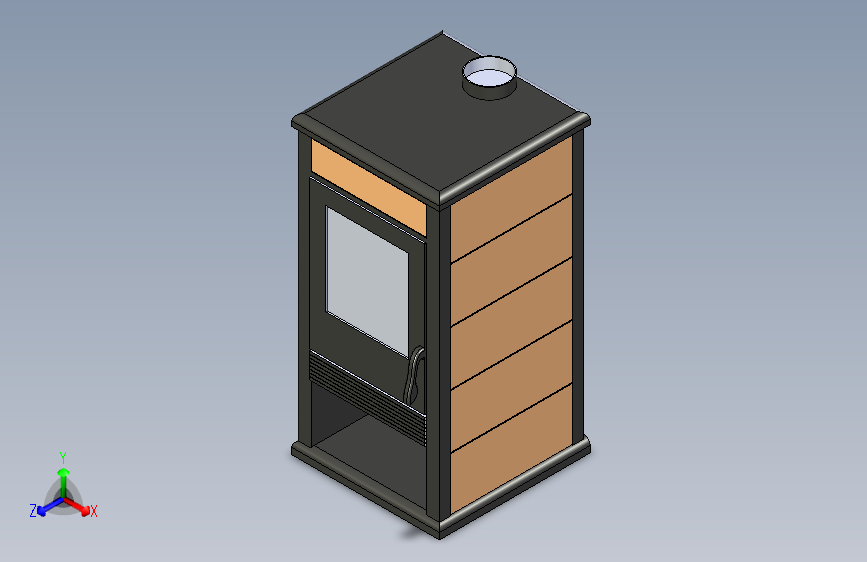 B2000931-带有内部钢构架的木炉