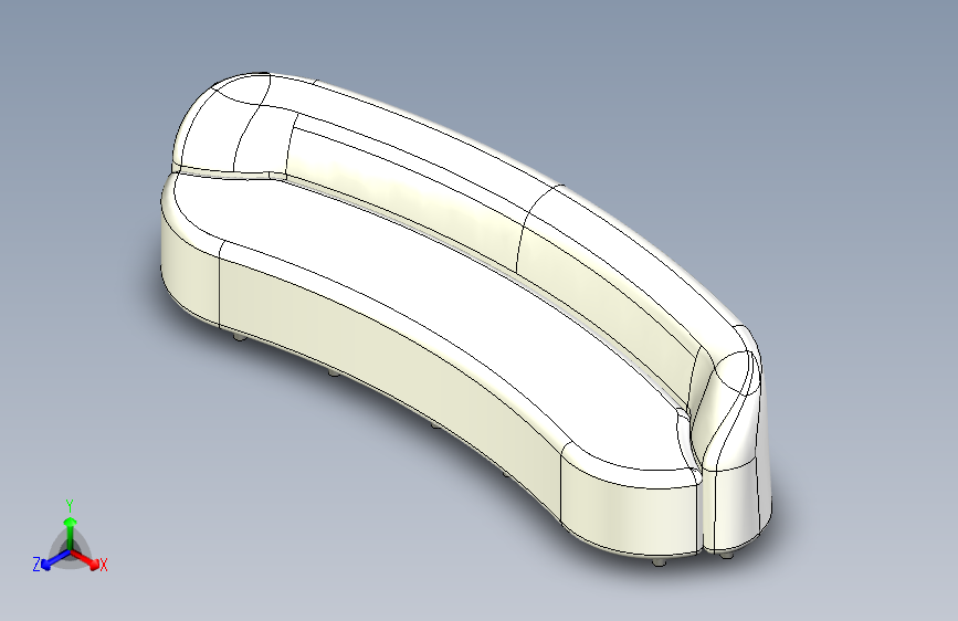 B3000744-带木质结构的弧形沙发