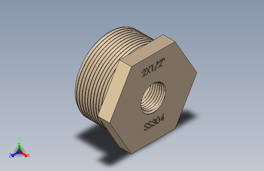 B3000856-六角形管接头补芯2寸变4分