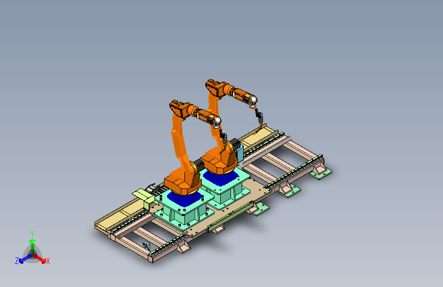 汽车车架双机协同焊接机械臂系统
