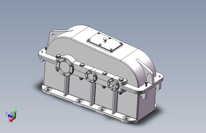 二级减速器 三维