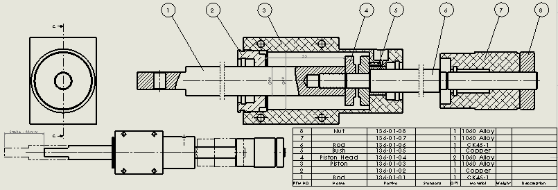 专用微型气缸(双杆)(调节行程)40x20x55mm