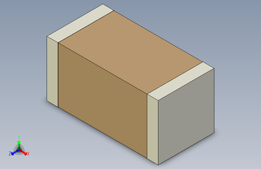 TDK多层陶瓷片式电容器的3D模型。c1005-1.snapshot.1