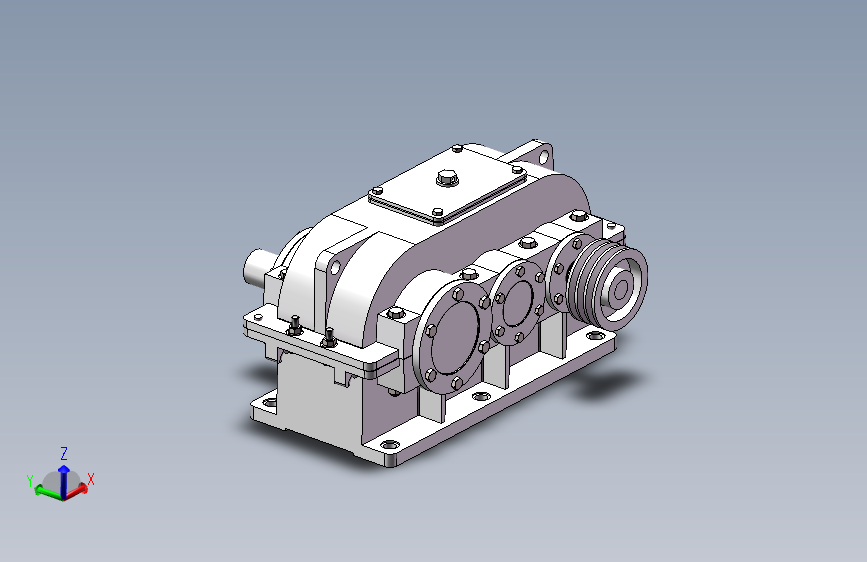 二级圆柱斜齿轮减速机减速箱减速器三维SW+CAD+说明书