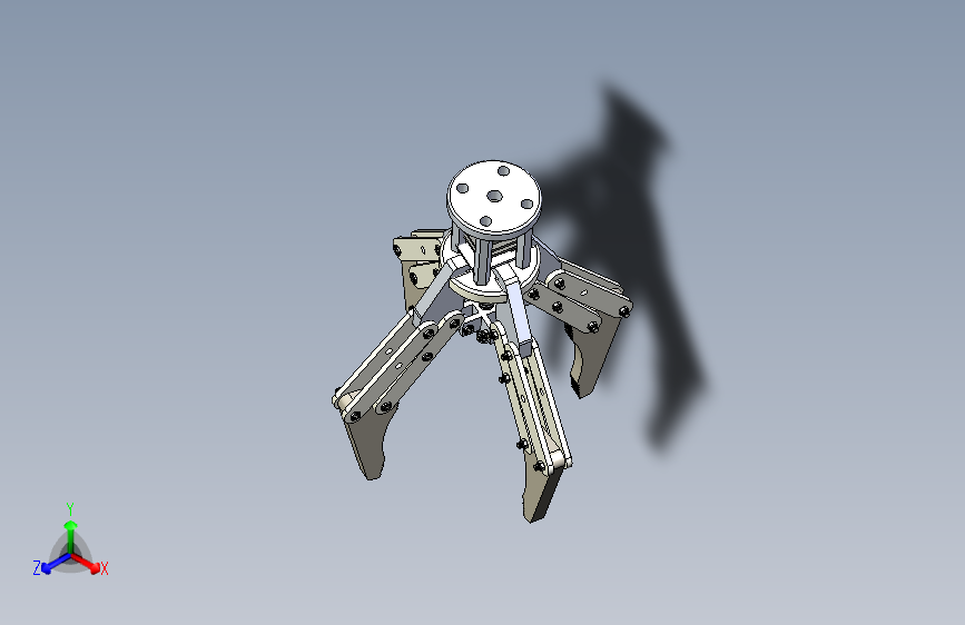 四爪夹持器机械爪3D模型图纸