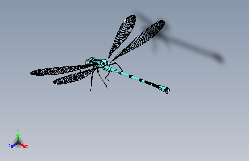 Damselfly蜻蜓蜻蛉模型3D图纸