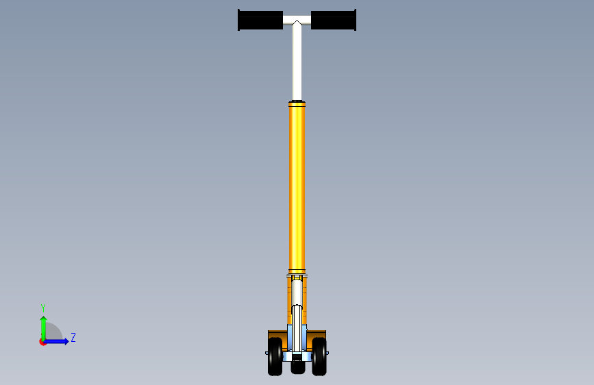 UG10儿童滑板车3D模型 左侧视图