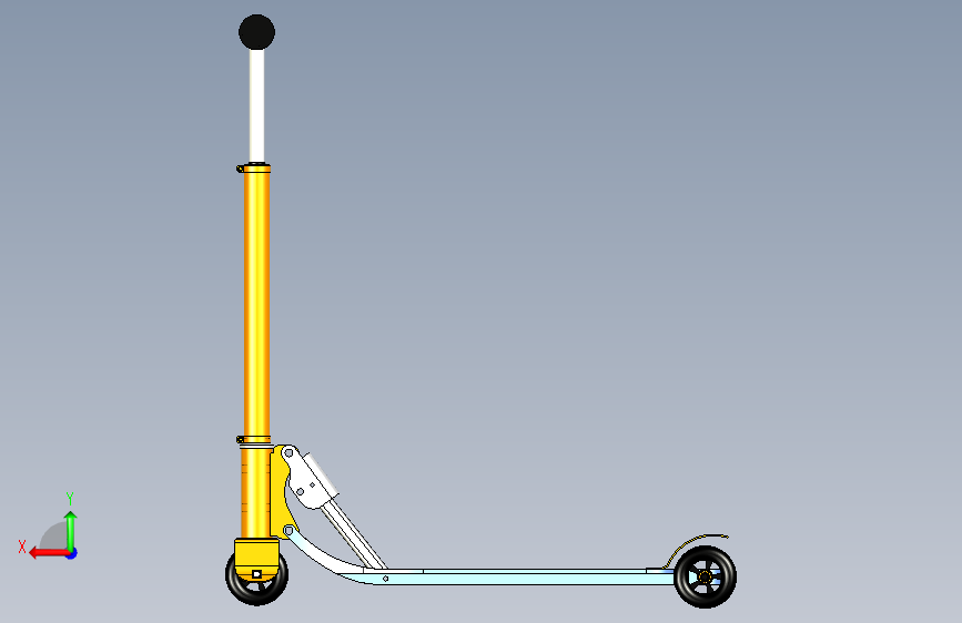 UG10儿童滑板车3D模型 背面视图