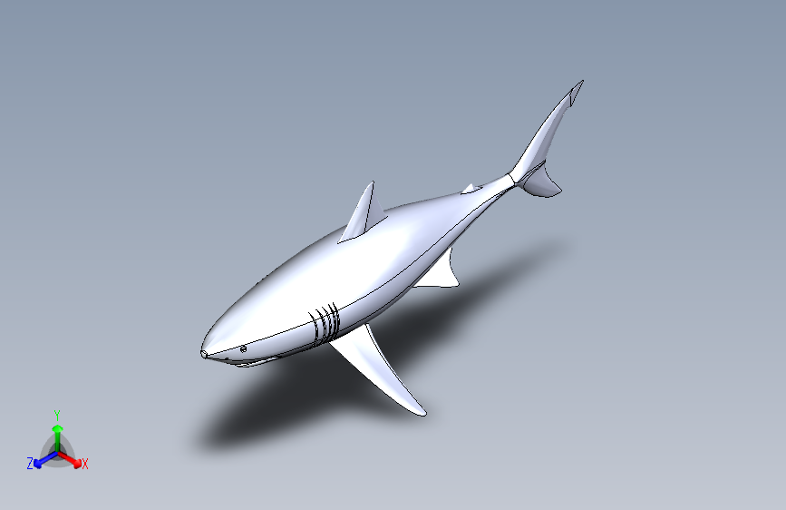 大白鲨鱼模型3D图纸