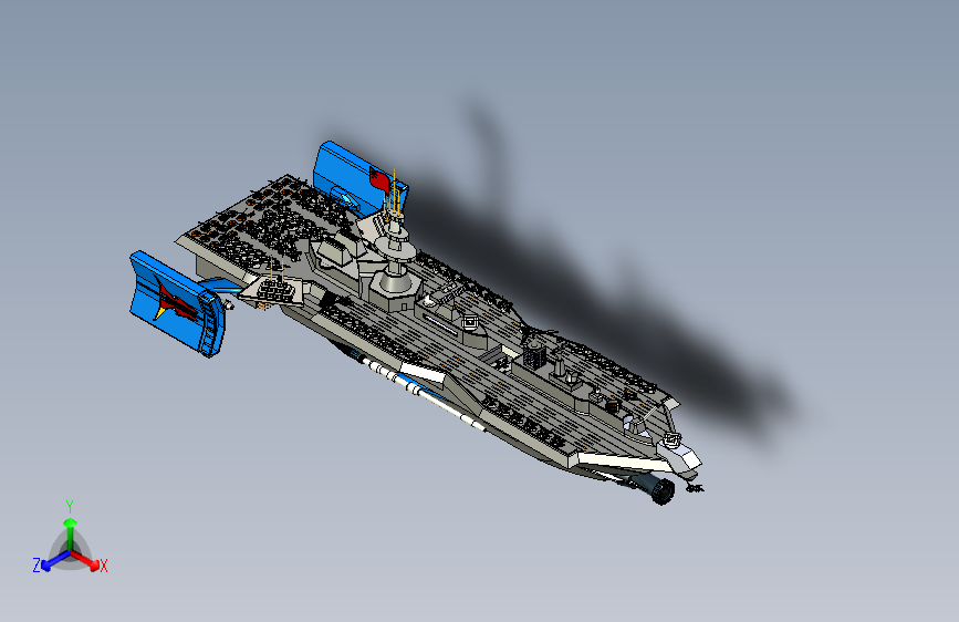 科幻版超级航母模型3D图纸