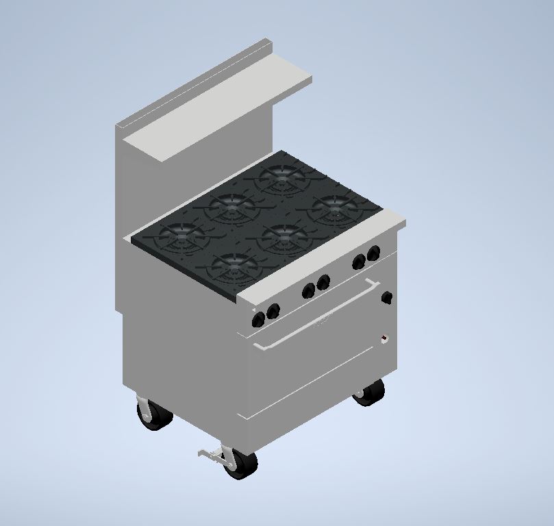 A3000873-沃尔坎 36C-6B 6炉头燃气灶带对流烤