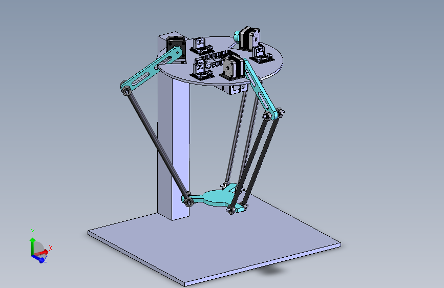 控制器的Delta robot三角机械臂  STEP格式