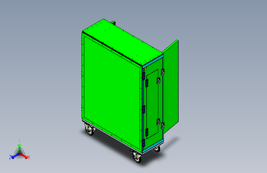 带滑轮钣金工具箱