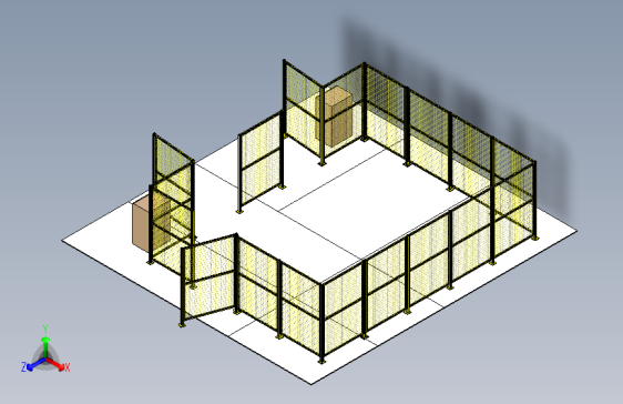 机器人工作站外围网格护栏设计