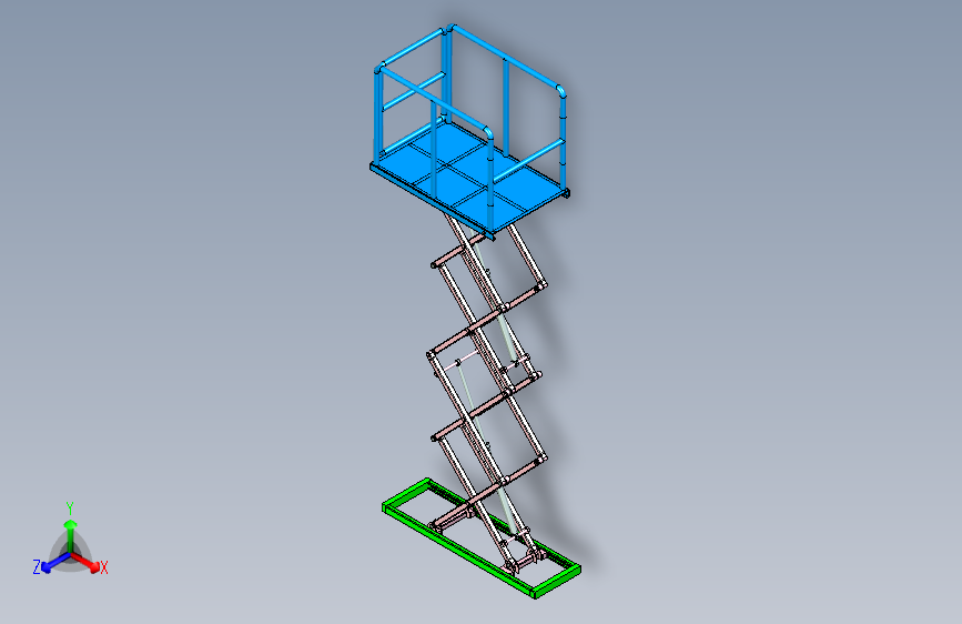 气缸驱动剪叉式二级升降平台设计