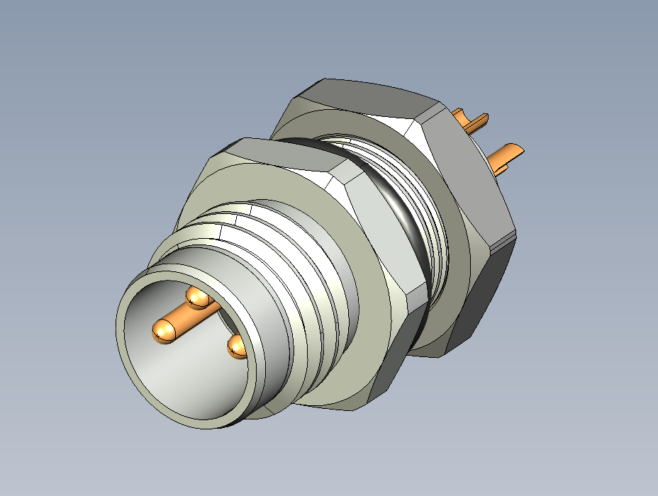 A0000775-面板安装插头 M8x1 公 3针 4针