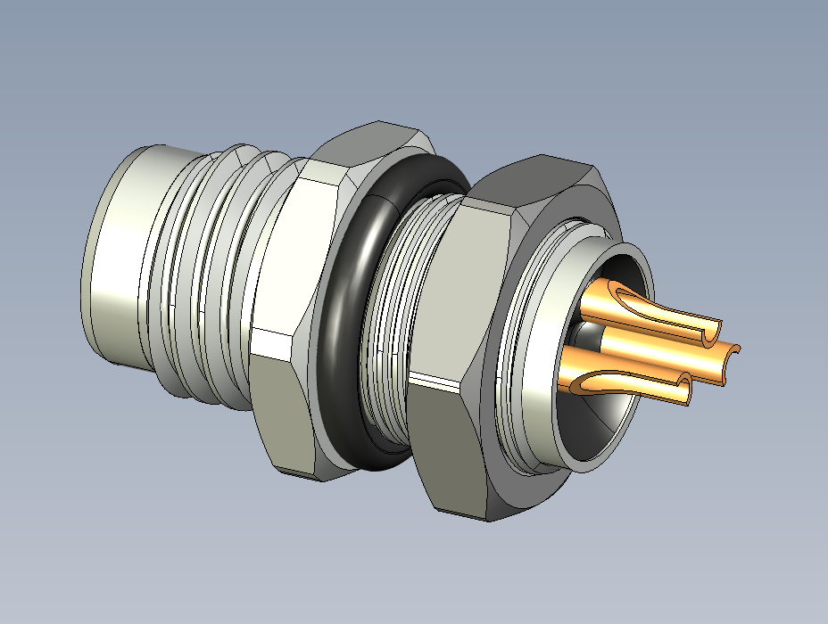 A0000775-面板安装插头 M8x1 公 3针 4针