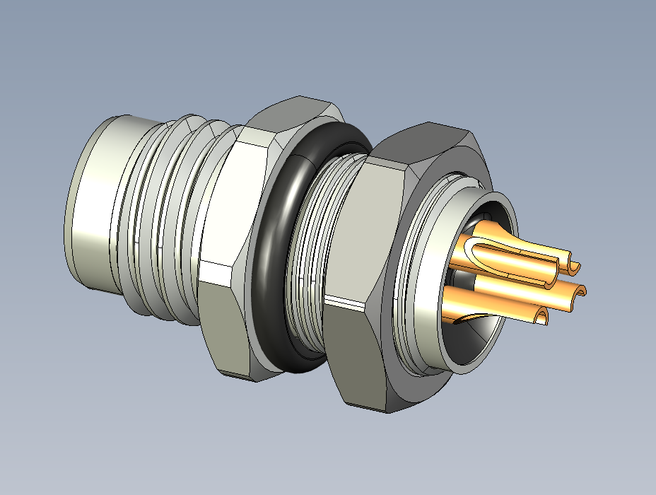 A0000775-面板安装插头 M8x1 公 3针 4针