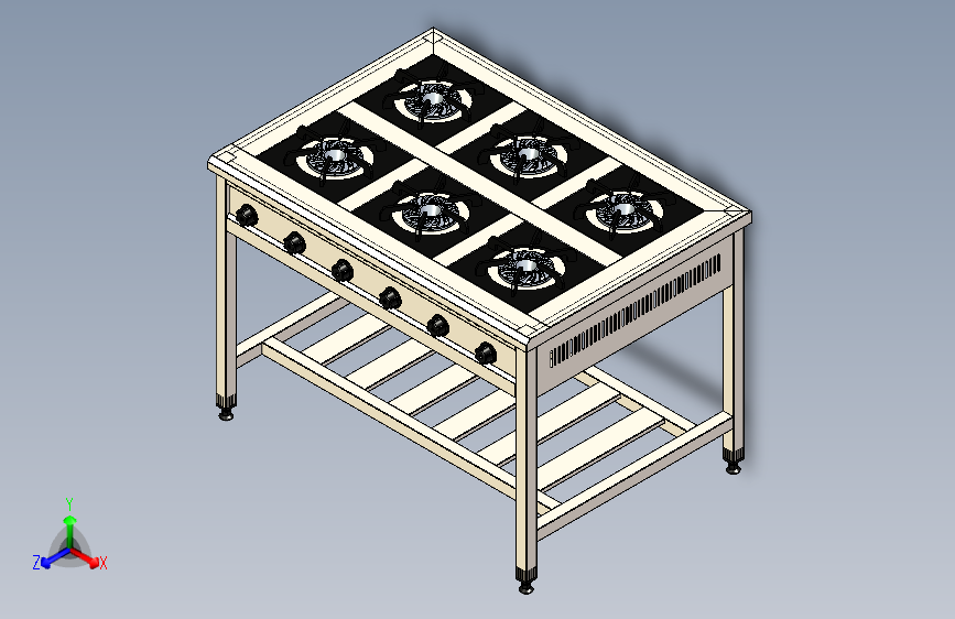 B3000896-燃气灶6个炉头